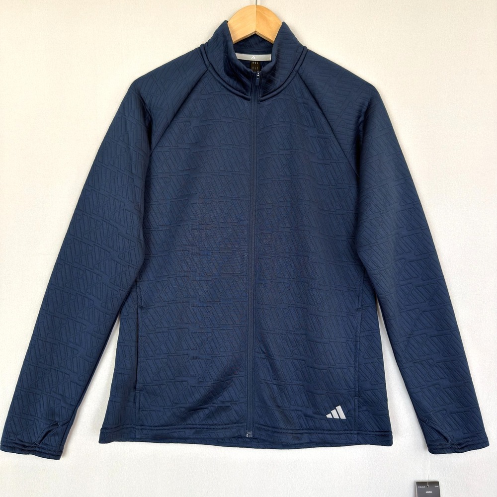 Adidas‎ Women's Adi Pattern Textured Full-Zip Jacket Size M Athletic Crew Navy